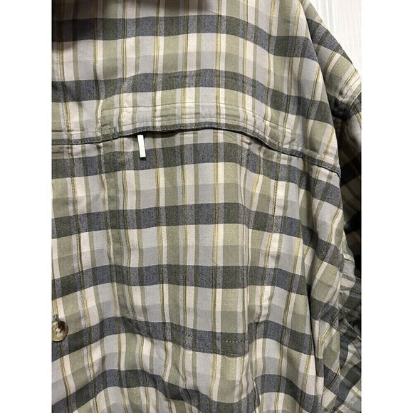 Adventure The North Face Men’s Short Sleeve Button Up Shirt XL Green Gray Plaid - Picture 3 of 16